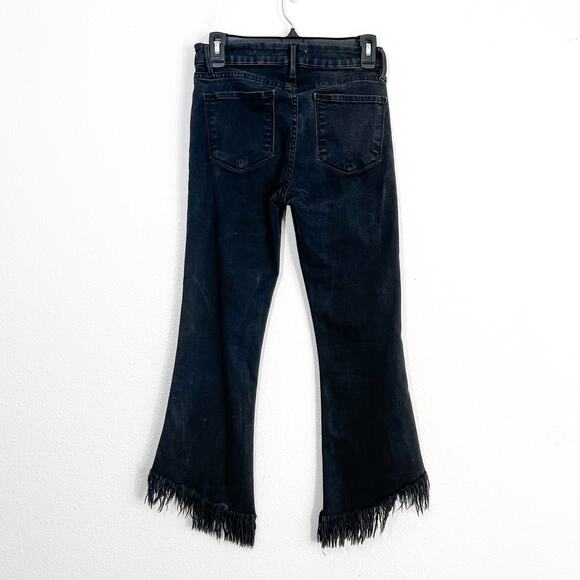 Frame Le Crop Mini Boot Womens 27 Frayed Hem Western Boho Casual Cropped Cowgirl - Picture 5 of 10